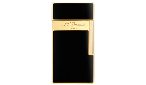 S.T. Dupont Biggy Feuerzeug Naturlack Schwarz Gold 025002